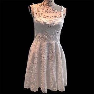 Georgie White Sleeveless Spaghetti Strap Mini Sundress